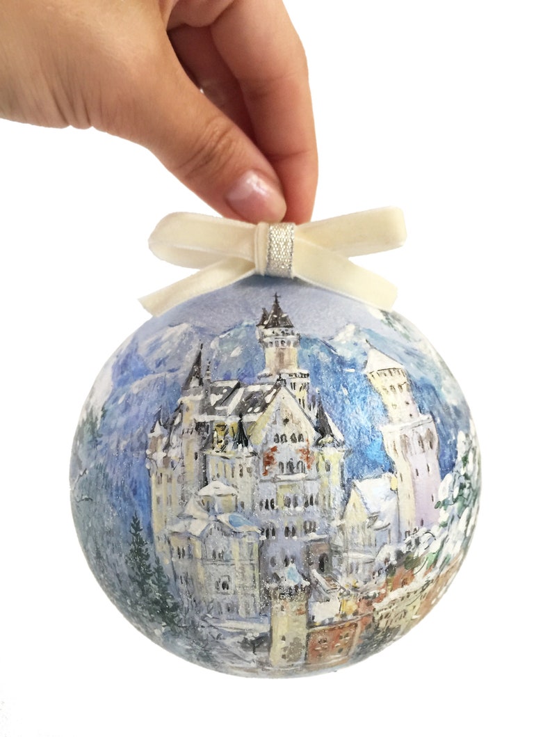Neuschwanstein Castle Germany Christmas Ornament Hand Painted Etsy