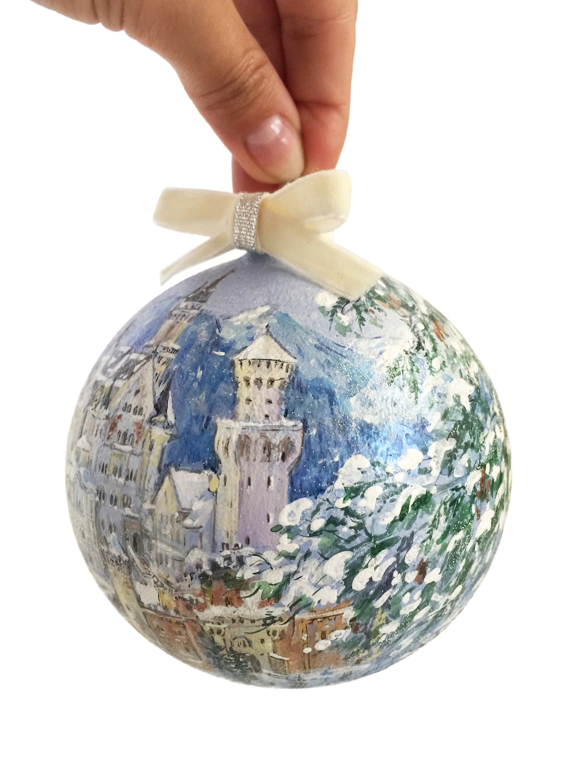 Neuschwanstein Castle Germany Christmas Ornament Hand Painted Etsy