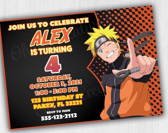 naruto invite etsy new zealand