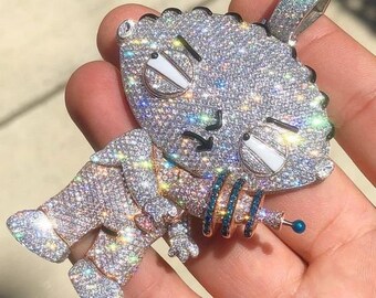 3 Long 1.5 Wide Iced Out Stewie Griffin 