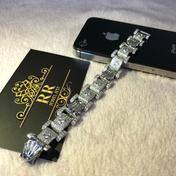 Moissanite Diamonds Sterling Silver 925 Men's Rolex Bracelets Men's Jewelry  Men's Bracelets Gift For Him