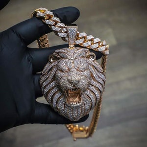 Iced out deals silver pendant