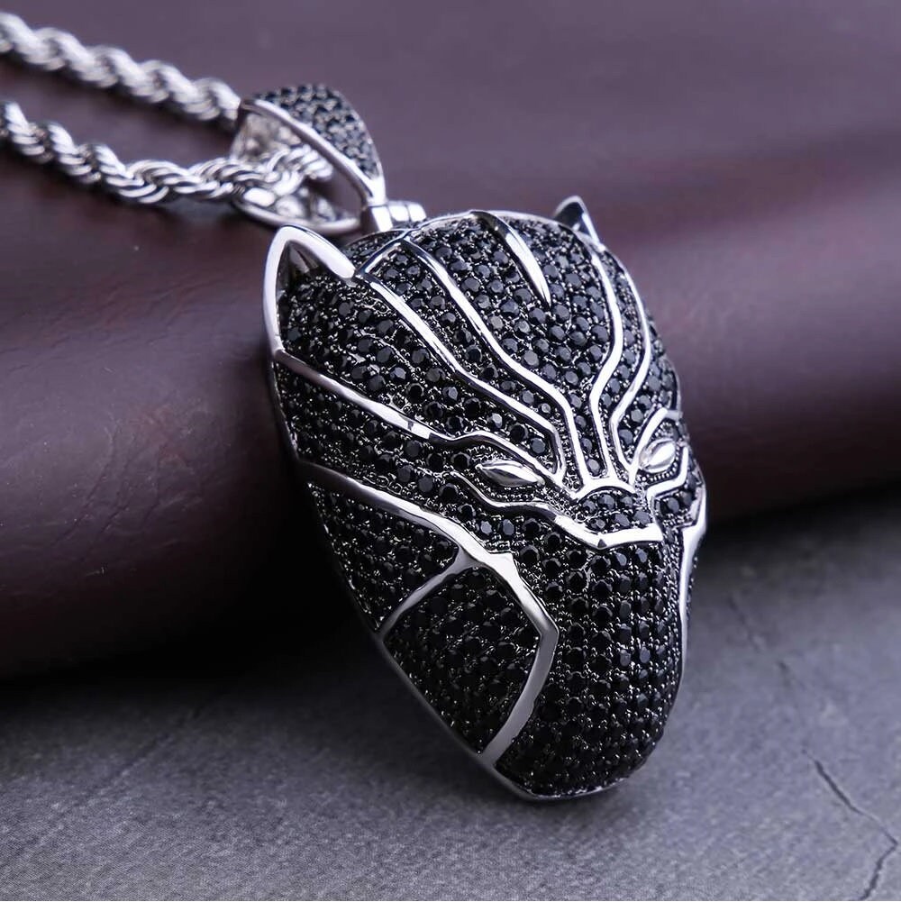 Iced out black panther best sale pendant