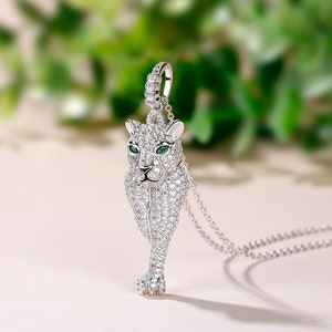 Unisex Leopard Pendant Sterling Silver 925