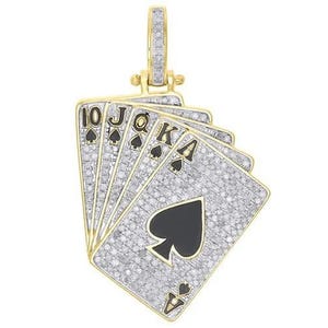 Royal Poker Karten Silber 925 Anhänger