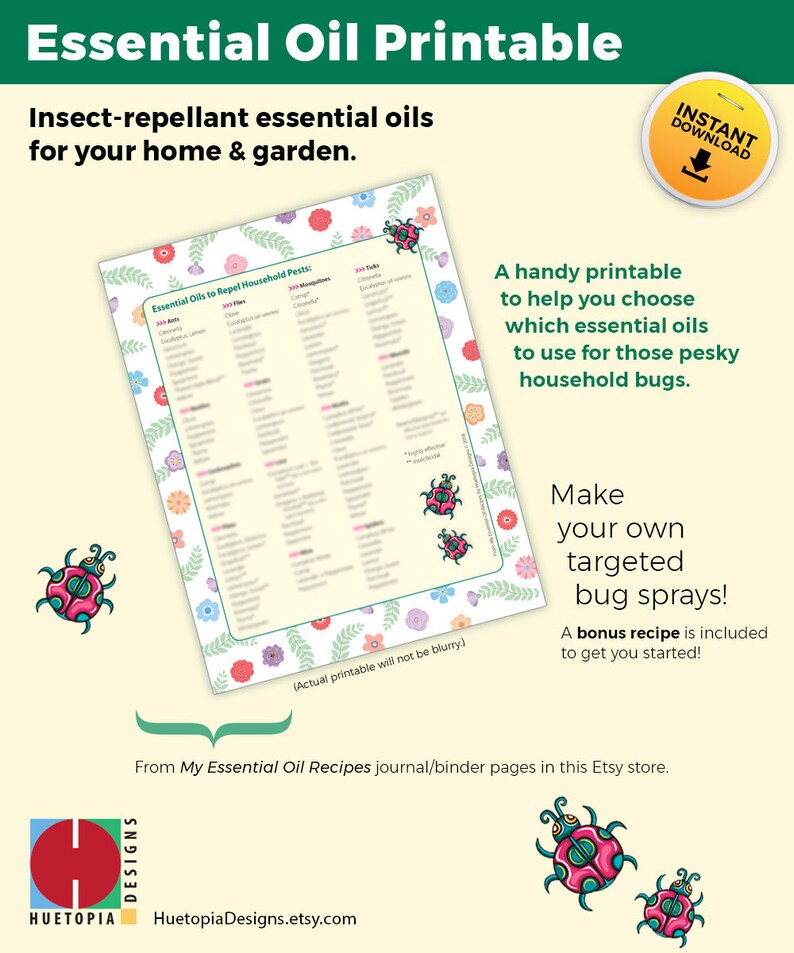 Essential Oil Printable, Essential Oil Journal, Binder Page, Essential ...