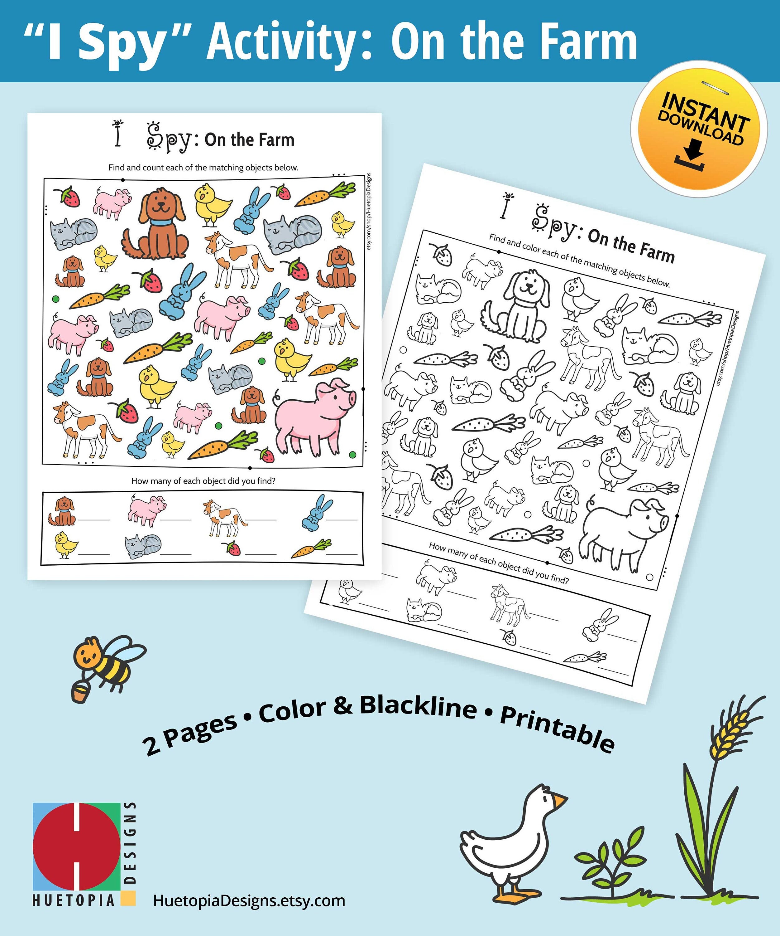 I Spy Printable Activity for Kids - Etsy