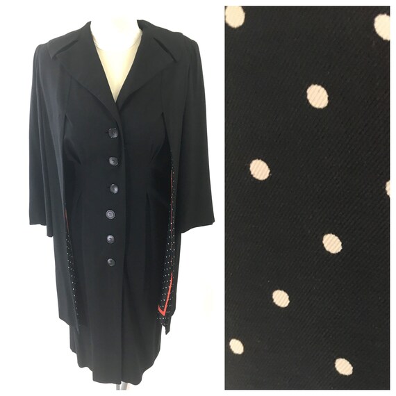 1950s Vintage Marshall Field Coat Dress with Polka