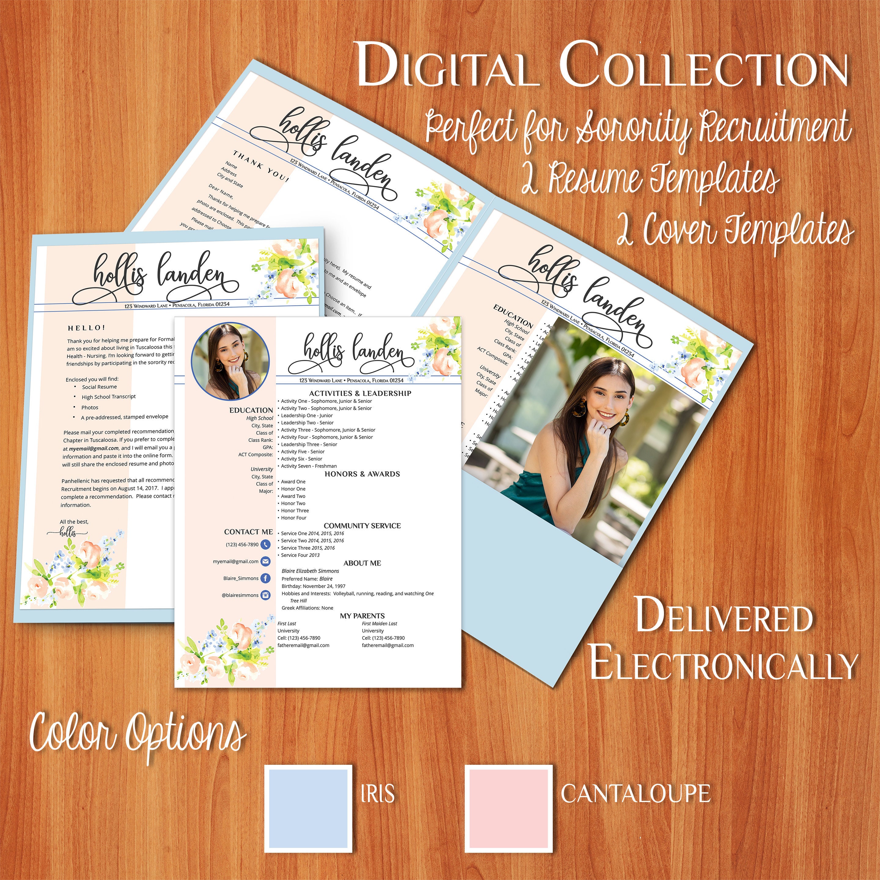 Hollis Digital Resume & Sorority Recruitment Packet