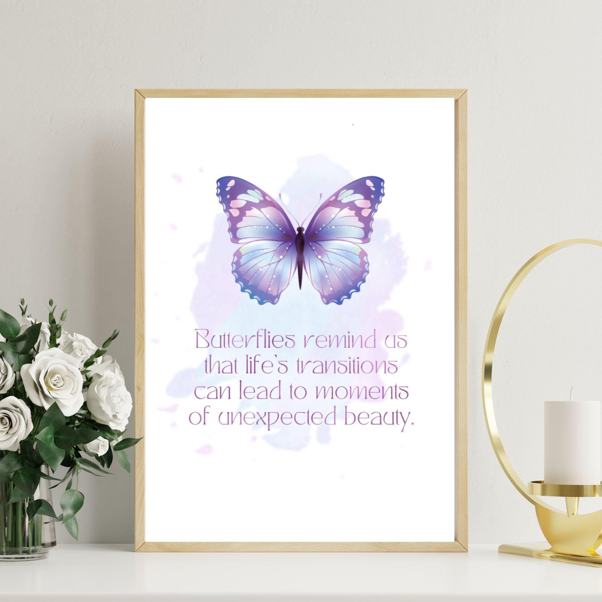Butterfly Positivity Quote Print: Inspirational Wall Art (digital ...
