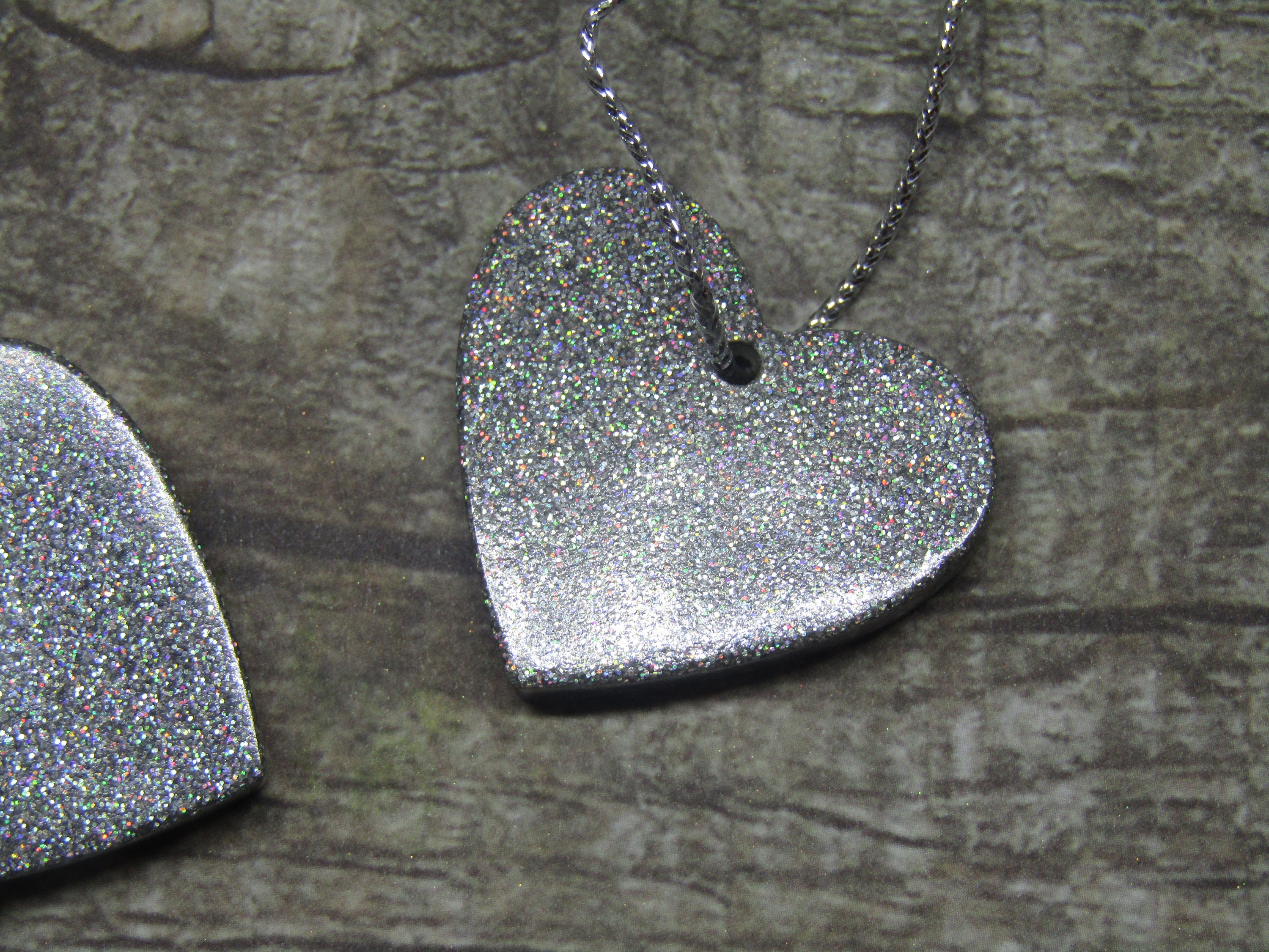 5 Small Silver Hearts Christmas Tree Decorations Small Pack Of 5
