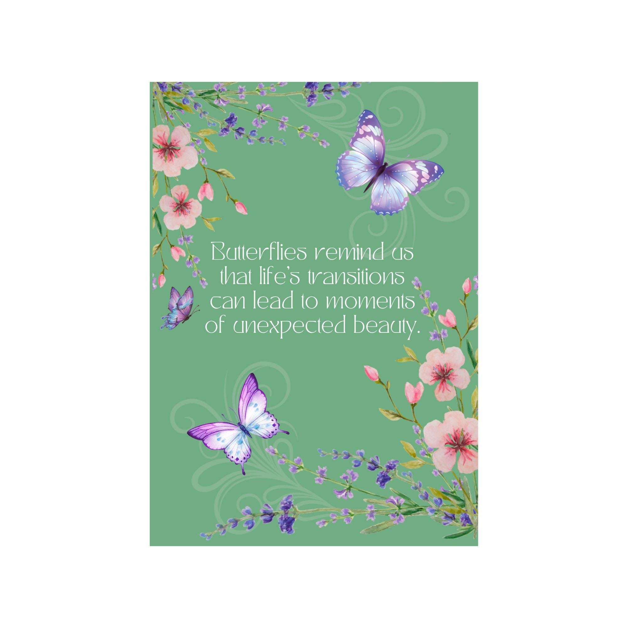 Butterfly Positivity Quote Print: Inspirational Floral Wall Art ...