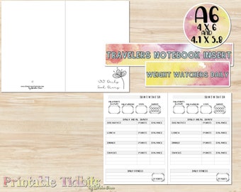 weight watchers daily food diary insert for mini happy planner etsy
