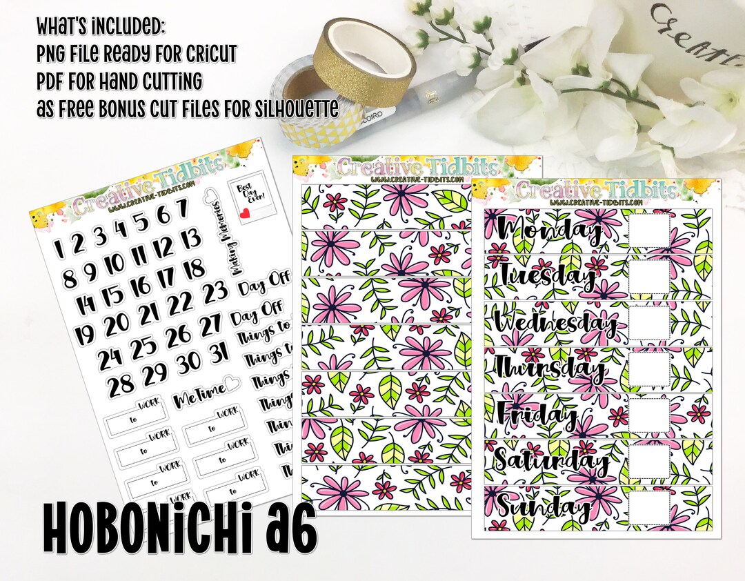 Printable Stickers for Hobonichi Techo A6 - Etsy