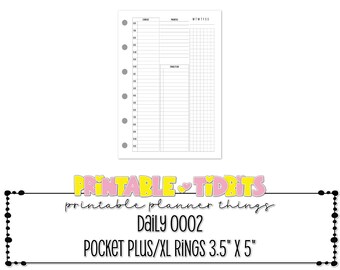 PRINTABLE Pocket Size Day on One Page Insert Undated - Etsy