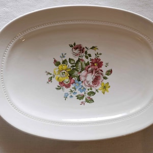 Earthenware dish from Luneville China Keller & Guerin 1889 “Chaillot de Vercor” flower decoration French earthenware antique country kitchen France