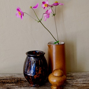 Ancien Pot En Terre Cuite émaillée Avec Anse Et Couvercle – Déco Rustique Et Authentique