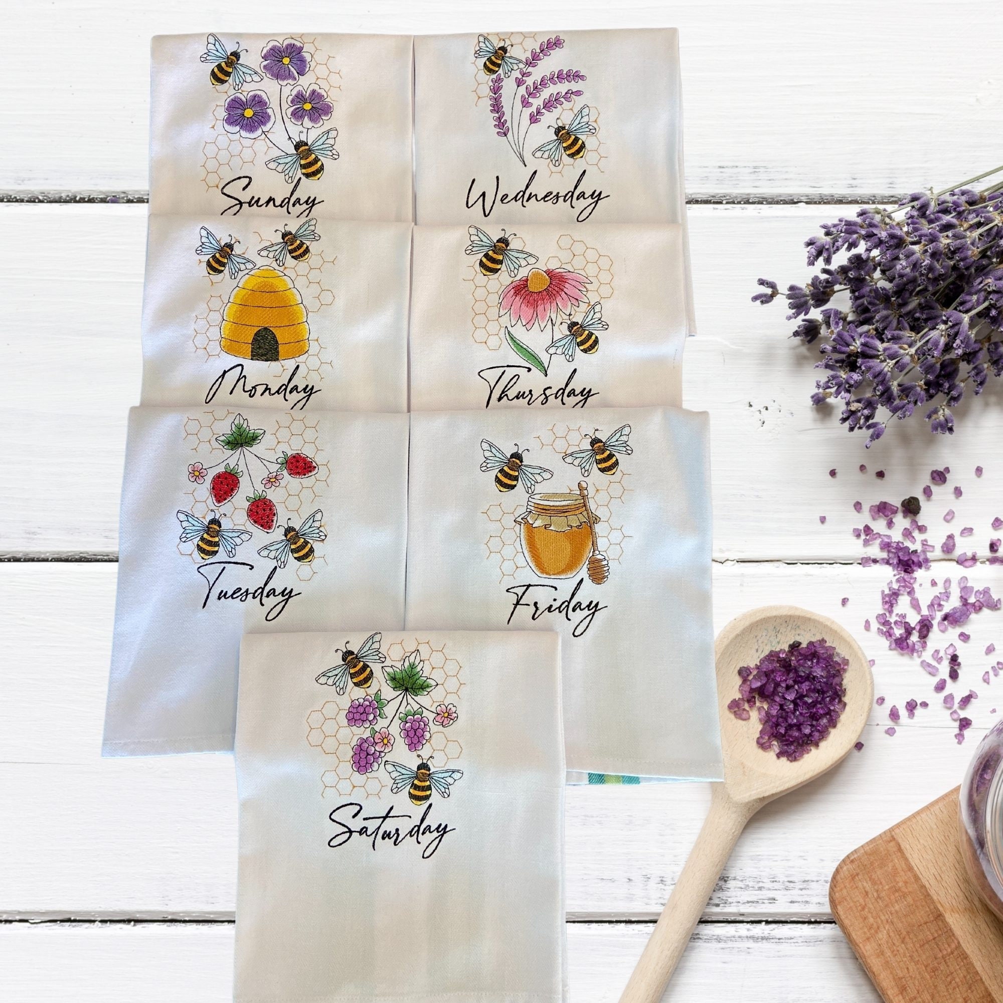 CHENGU 4 Pieces Honey Bee Kitchen Towels bee Dish Towels Absorbent Drying  Tea Towel Spring Summer Hand Towels for Home Bathroom Kitchen Accessories
