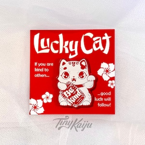 Lucky Cat enamel pin