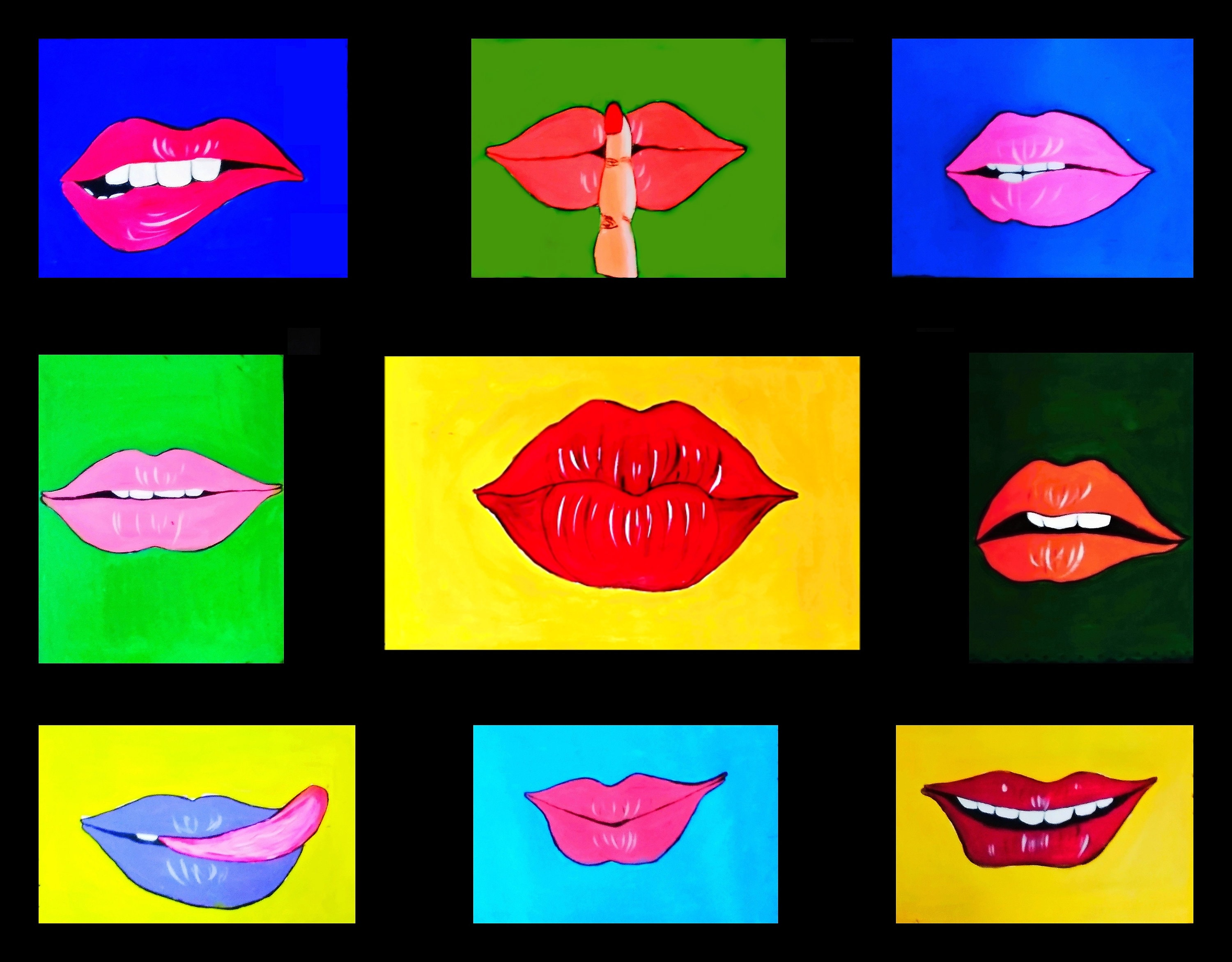 Original painting on canvas lips acrylic painting lips wall Etsy