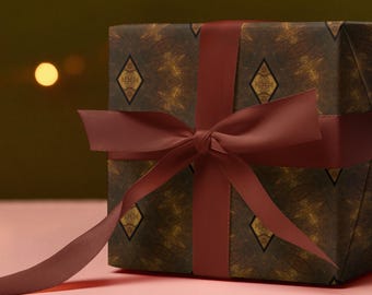 Papel de regalo Barbizon Diamond, estilo Dark Academia, estilo antiguo, hecho a medida.