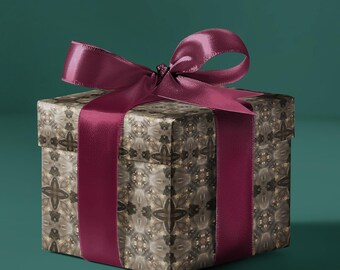 Papel de regalo Kalf Naturaleza muerta, diseño barroco holandés de cuadrifolio plateado