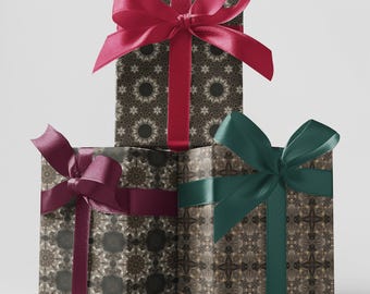 Papel de regalo Kalf Naturaleza muerta, diseño barroco holandés en plata oscura
