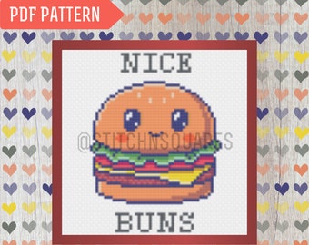 Nice Buns Cross Stitch Pattern Valentine's Day PDF Printable