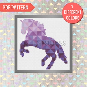 Geometric Horse Cross Stitch Pattern Animal PDF Printable