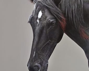 Custom Horse Portrait: Handmade Equestrian Art from Photo