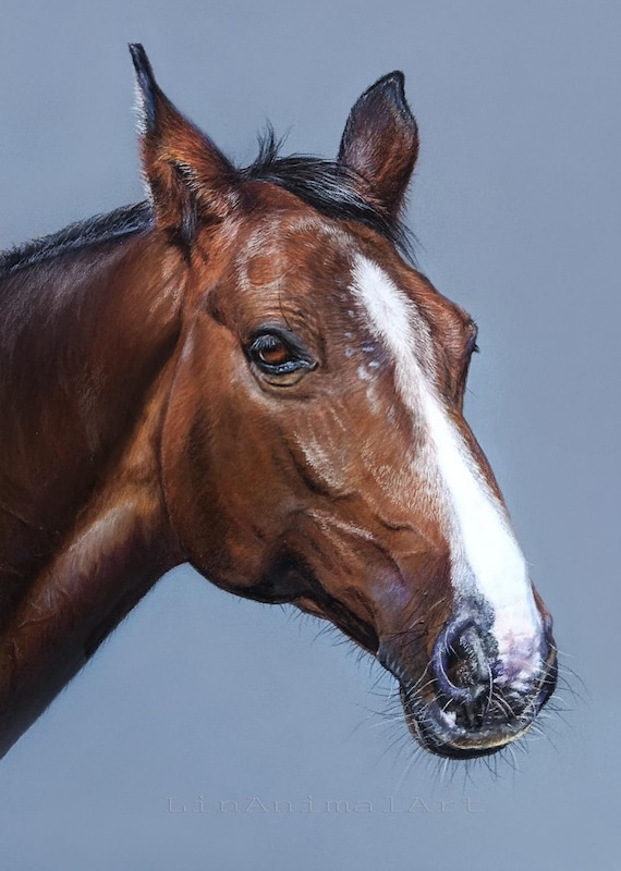 Custom Horse Portrait: Handmade Equestrian Art from Photo