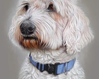 Custom Hand-Drawn Pet Portrait – Personalized Pastel Art