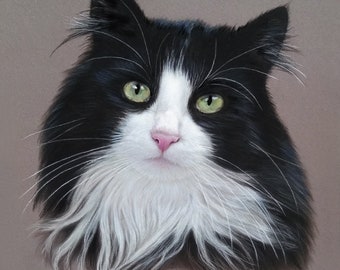 Retrato personalizado - Retrato de gato personalizado, regalo para amantes de las mascotas