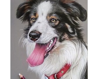 Ritratto personalizzato di un animale domestico - Ritratto di cane pastello disegnato a mano da una foto