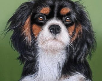 Custom Pet Portrait: Hand-Drawn Pastel Dog Portrait from Photo