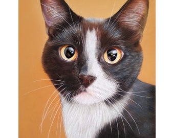 Ritratto personalizzato di un animale domestico: arte di un gatto pastello disegnata a mano