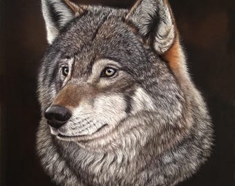 El Lobo, Original Pastel Paintings, The Wolf, Art, Artwork, Wildlife art, Gift