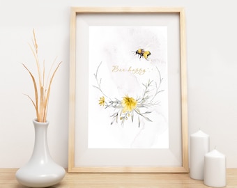 Stampa di Bumblebee: arte floreale e naturalistica (download digitale)
