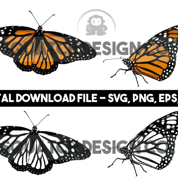 Monarch Butterflies DIGITAL DOWNLOAD Svg, Png, Jpg, Eps FILE