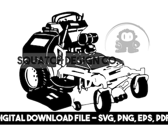 Stand-On Lawn Mower DIGITAL DOWNLOAD Svg, Png, Jpg, Eps FILE