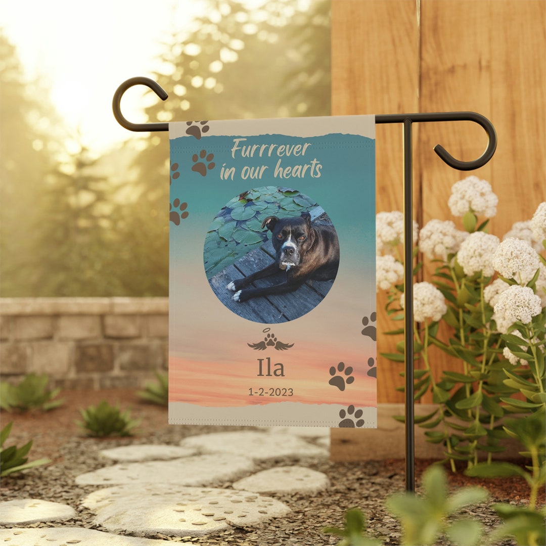 Personalized Photo Pet Memorial Garden Flag Pet Remembrance Etsy
