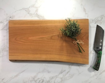 22" Cherry Cutting Board, Live Edge Cutting Board, Wood Cutting Board, Charcuterie Board, Cheese Board, Serving Board, Cherry Serving Board