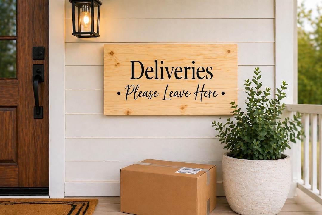 Delivery Sign for Porch, Package Drop off Sign, Personalized Outdoor ...