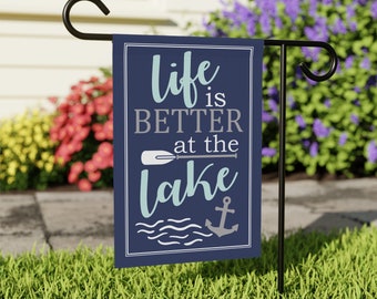 Life is Better at the Lake Fabric Garden Flag , Garden Decor, Lake Decor, Lake House Decor, Lake Life, Lake Signs, Lake Gift
