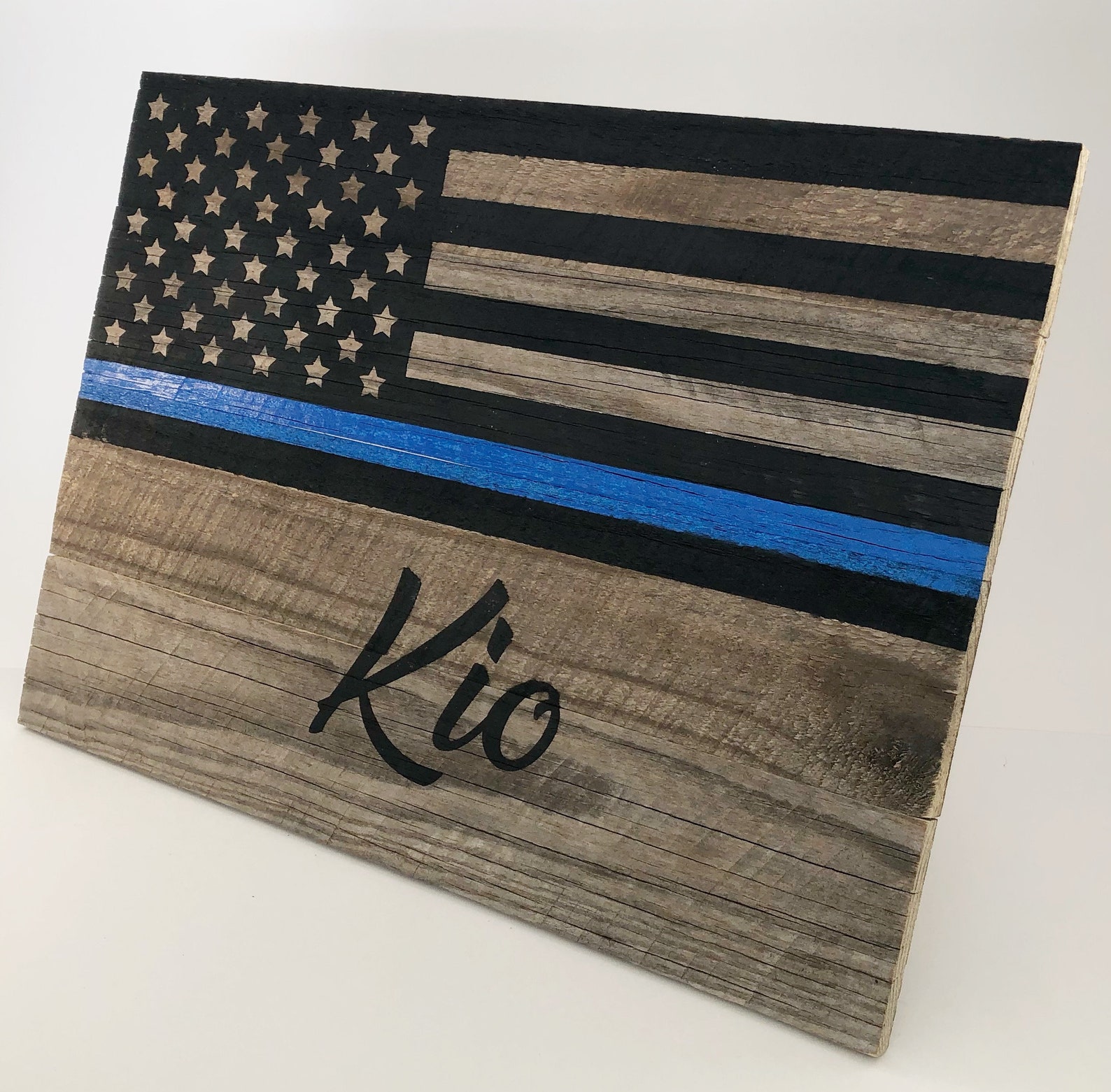 Thin Blue Line Sign Thin Blue Line Decor Air Force Gift Etsy