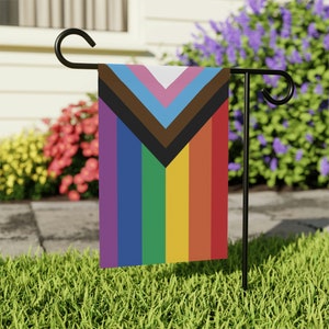 LGBTQ Progress Pride Flag, Inclusive Pride Flag, Rainbow Flag, Pride Outdoor Decor, Pride Yard Decoration, Pride Sign, LGBTQ Home Decor