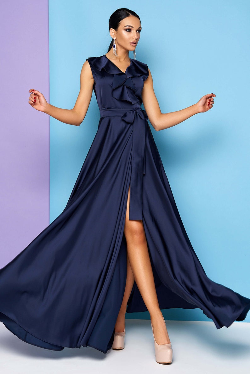 navy wrap dress for wedding