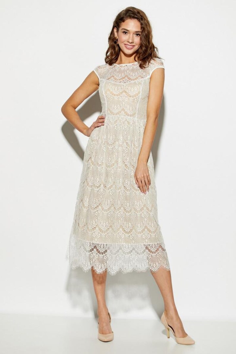 white midi evening dress