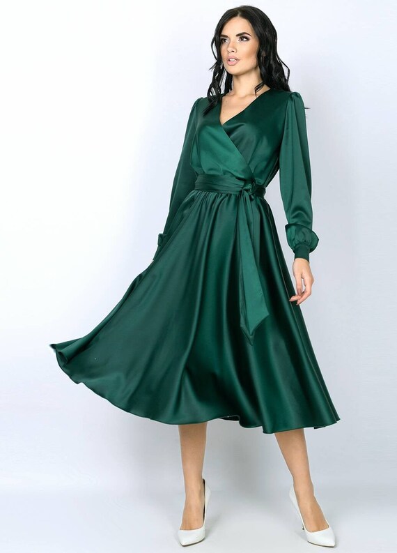 Fashion Emerald Green Mermaid Long Bridesmaid Dresses Deep V Neck Sweep Train Long Sleeves Formal Evening Prom Party Gowns Side Spli Childs Bridesmaid Dresses Cocktail Bridesmaid Dresses From Beautypalace 90 46 Dhgate Com