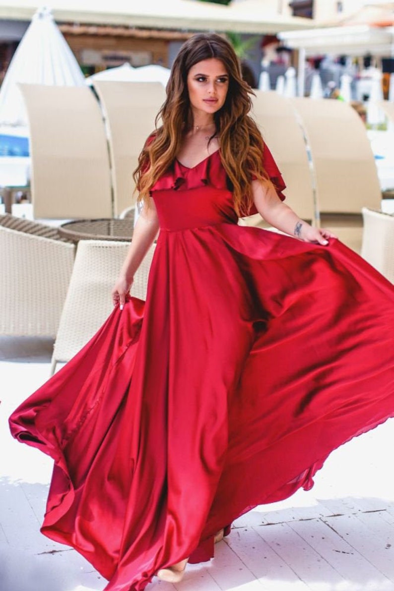 Bridesmaid Dress Long Wedding Guest Dress Maxi Formal Dress Etsy
